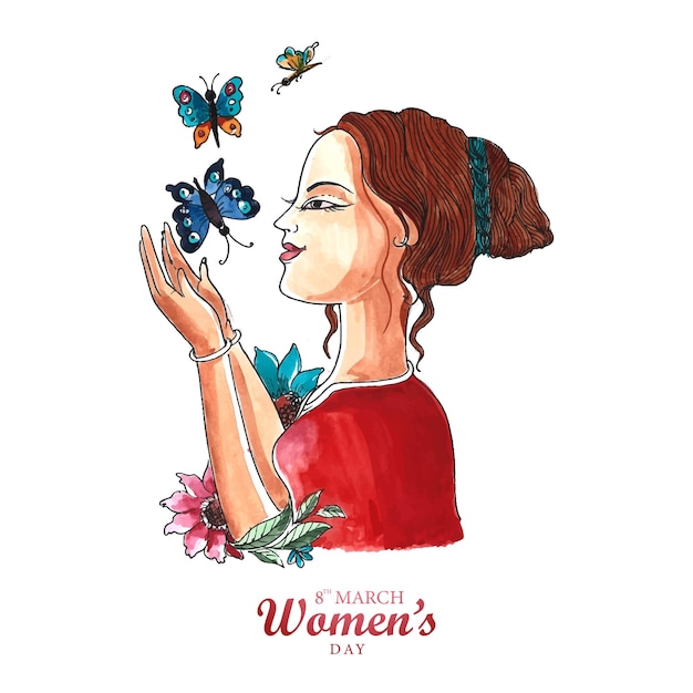 Free vector happy womens day celebrations concept card design