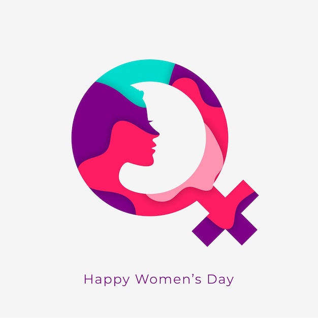 Vettore gratuito happy womens day concept design con simbolo femminile