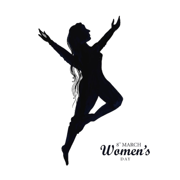 Happy womens day for dancing girl greeting card background