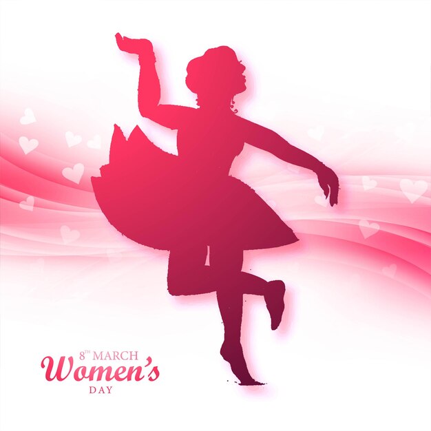 Happy womens day for dancing woman card background