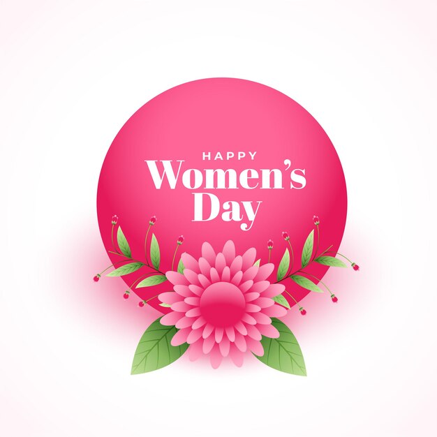 Happy womens day elegant flower decorative wishes card