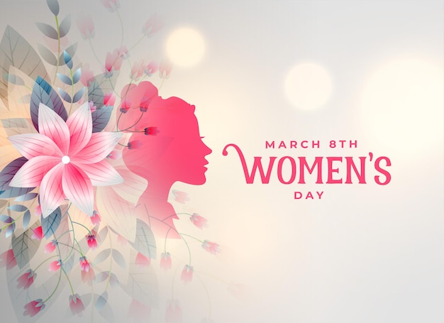 Happy womens day flower decorative card 