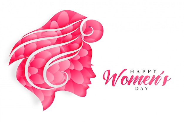 Happy womens day flower face banner