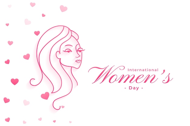 Happy womens day line style card design