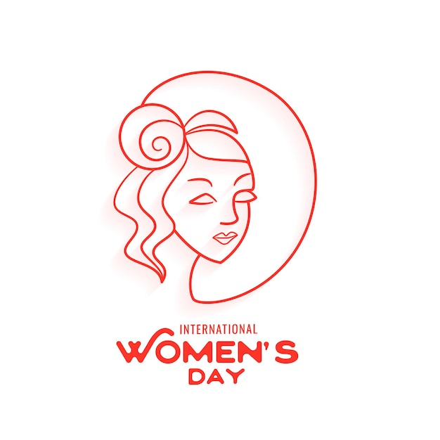 Happy womens day line style card design