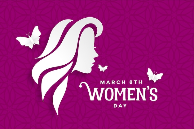 Happy womens day lovely purple banner