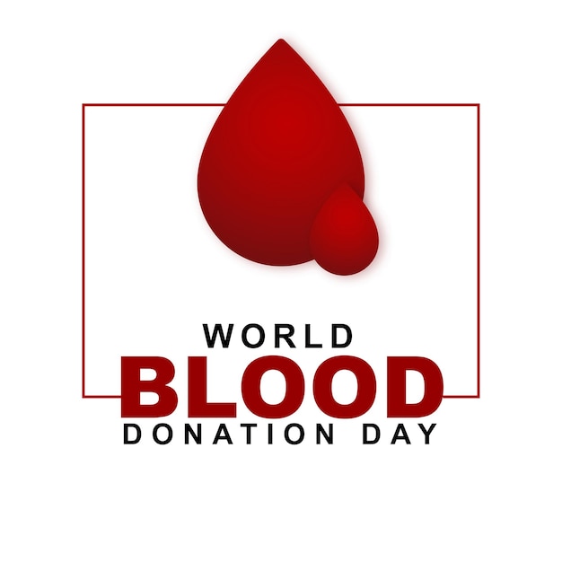 Happy World Blood Donor Day Red Black White Background Social Media Design Banner Free Vector