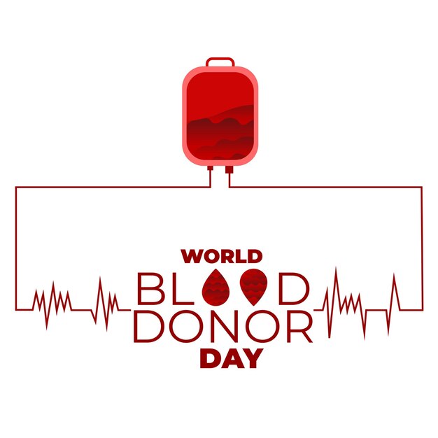 Happy World Blood Donor Day Red White Background Social Media Design Banner Free Vector