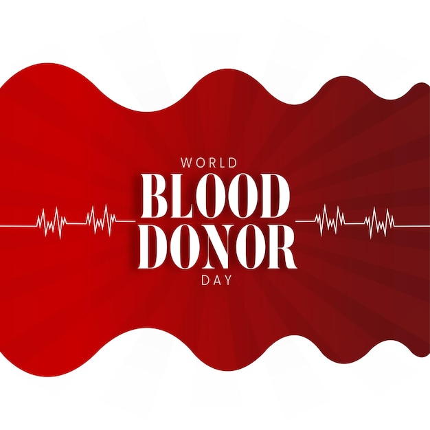 해피 세계 헌혈자의 날 빨간색 흰색 배경 소셜 미디어 디자인 배너 무료 벡터
