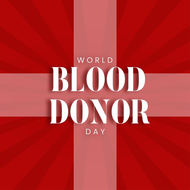 Free vector happy world blood donor day red white background social media design banner free vector