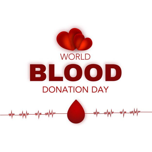 Happy World Blood Donor Day Red White Background Social Media Design Banner Free Vector