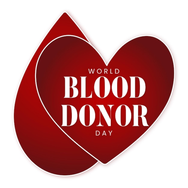 幸せな世界献血者デー赤白背景ソーシャルメディアデザインバナー無料ベクトル