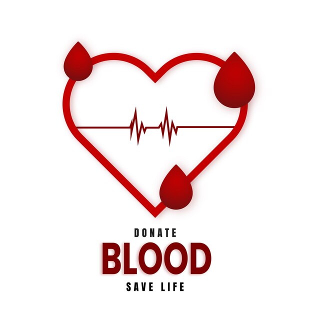 해피 세계 헌혈자의 날 빨간색 흰색 검정색 배경 소셜 미디어 디자인 배너 무료 벡터