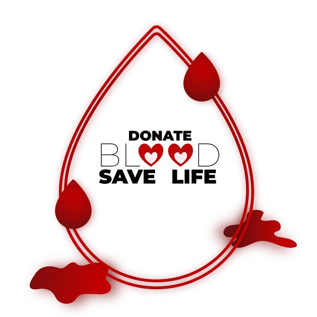 Счастливый Всемирный день донора крови Красный Белый Черный фон Дизайн социальных медиа Баннер Бесплатные векторы