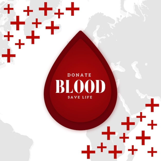 Happy World Blood Donor Day Red White Grey Background Social Media Design Banner Free Vector