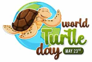 Free vector happy world turtle day illustration