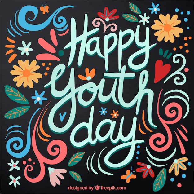 Happy writing day retro youth background