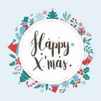 Free vector happy xmas greeting badge vector