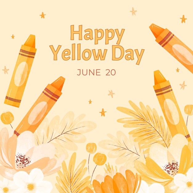 Happy yellow day illustration