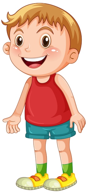 Free vector happy young boy cartoon character standing