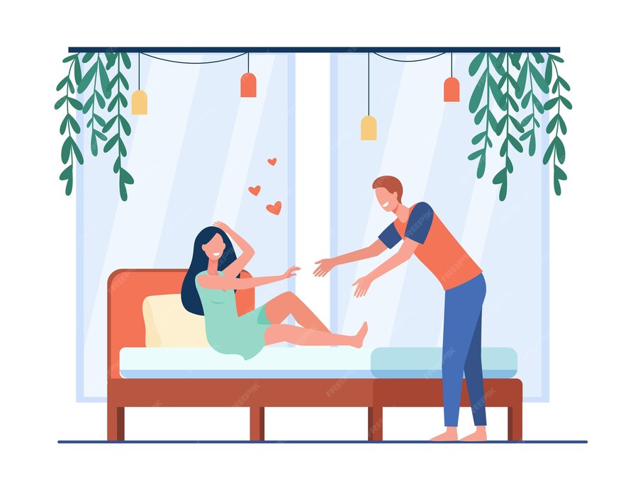 A young couple, just married, were in their honeymoon suite on their wedding night.