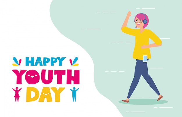 Free vector happy youth day