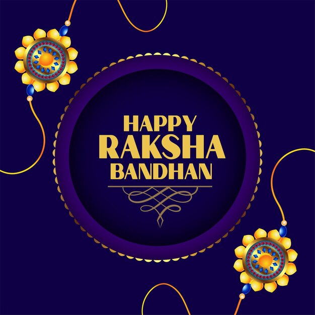 Hapy raksha bandhan hindu festival greeting card design