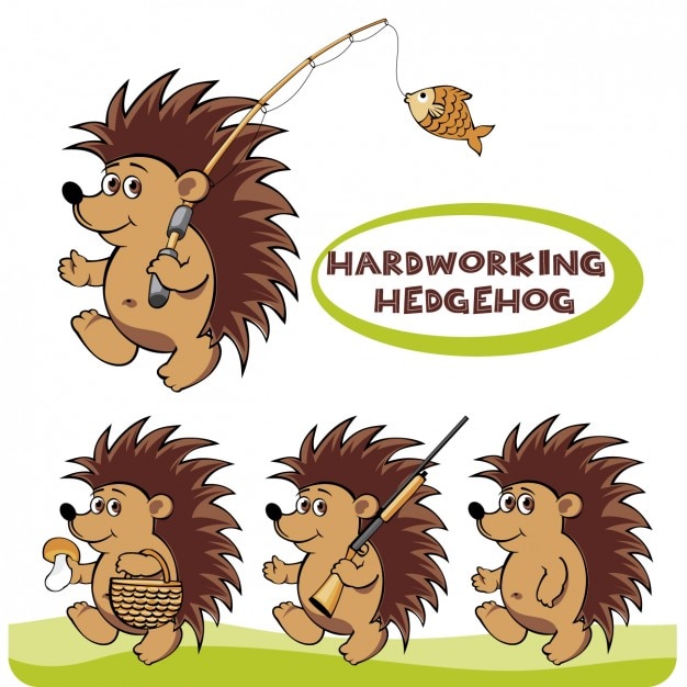 Hardworking hedgehog illustration