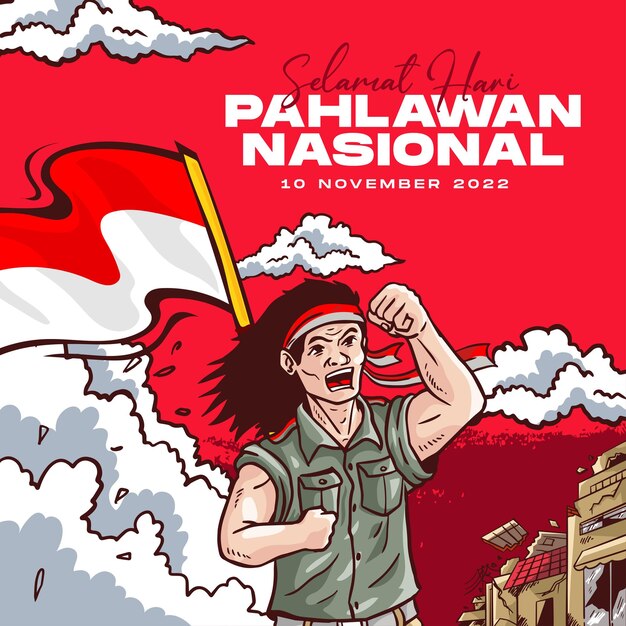 Hari Pahlawan Nasional or Indonesian Hero Days Background