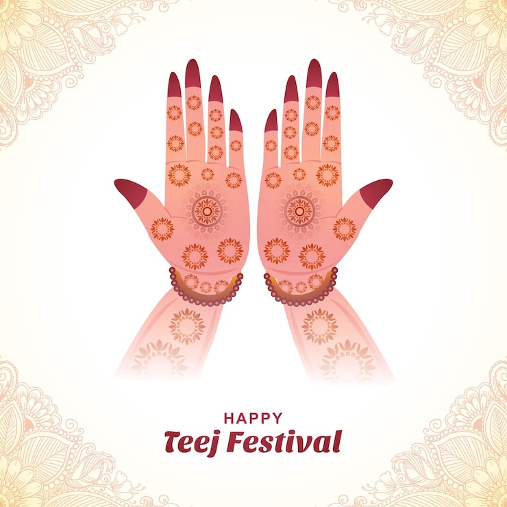 Free Vector hariyali teej hindu festival greeting card background