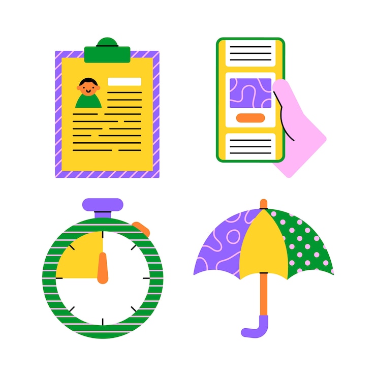 Free Vector harmony essentials stickers collection