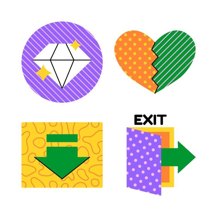 Free Vector harmony essentials stickers collection