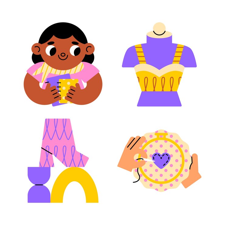 Free Vector harmony fashion stickers collection