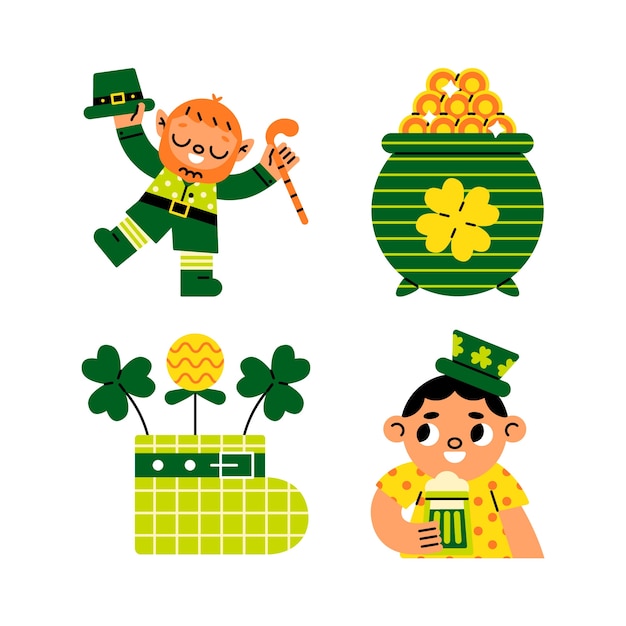 Free vector harmony st patricks day stickers collection