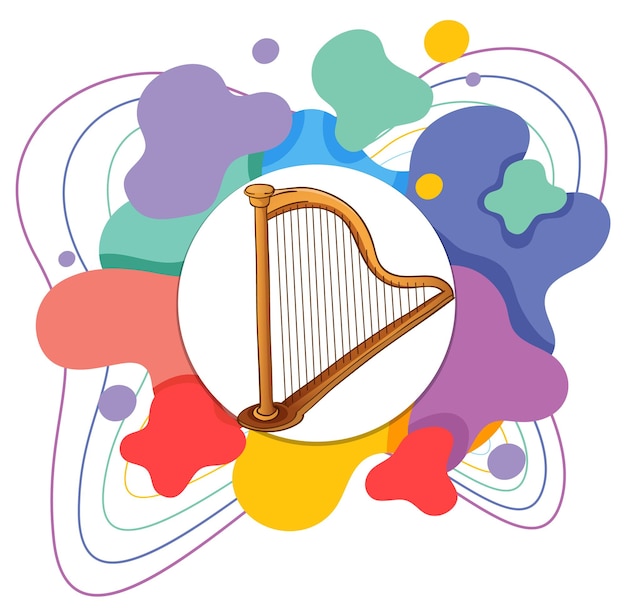 Free vector harp instrument on white background