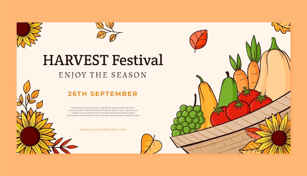 harvest festival celebration horizontal banner template