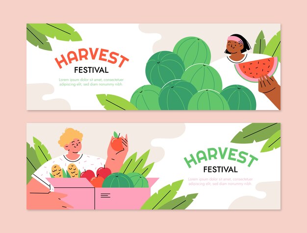 Harvest festival celebration horizontal banner template