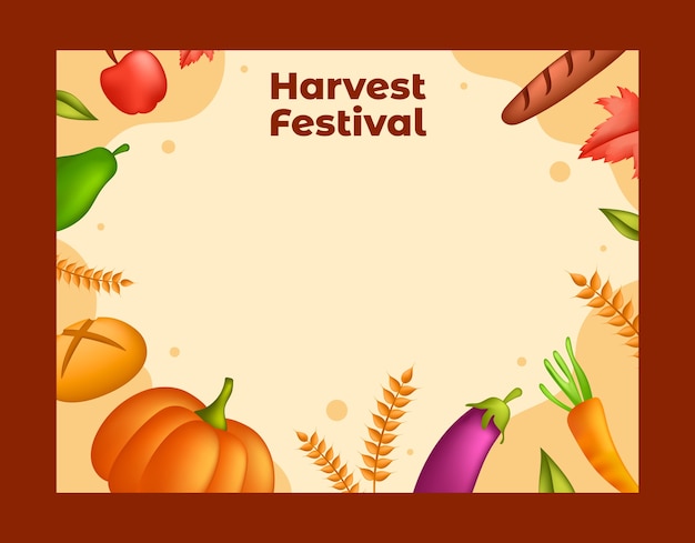 Free vector harvest festival celebration realistic photocall template