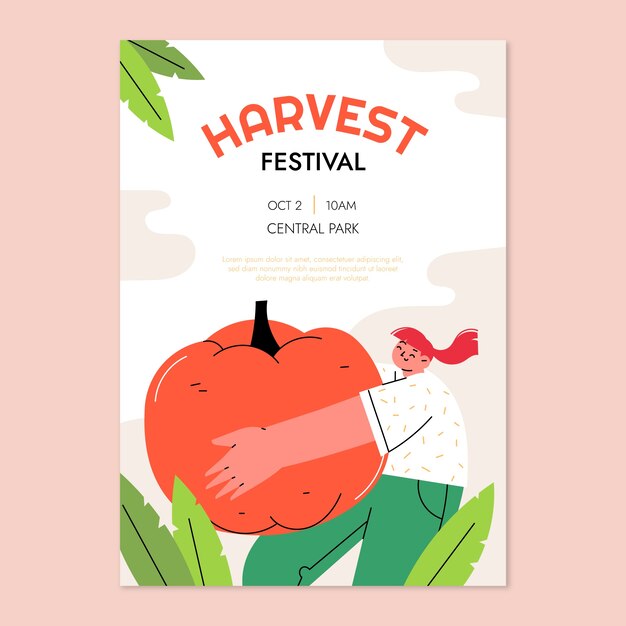 Harvest festival celebration vertical poster template