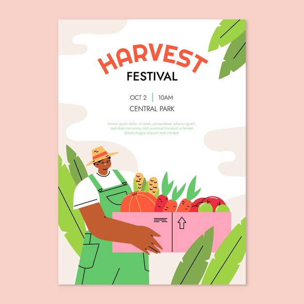 Harvest festival celebration vertical poster template