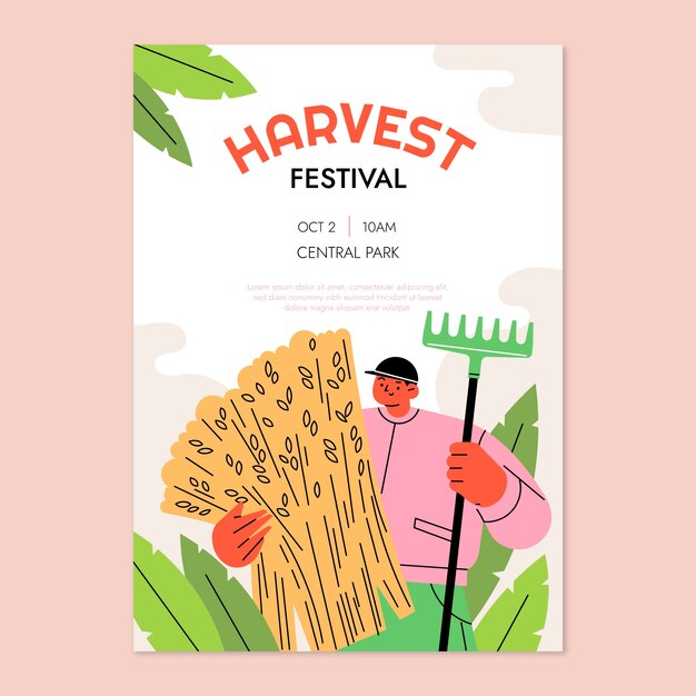 Harvest festival celebration vertical poster template