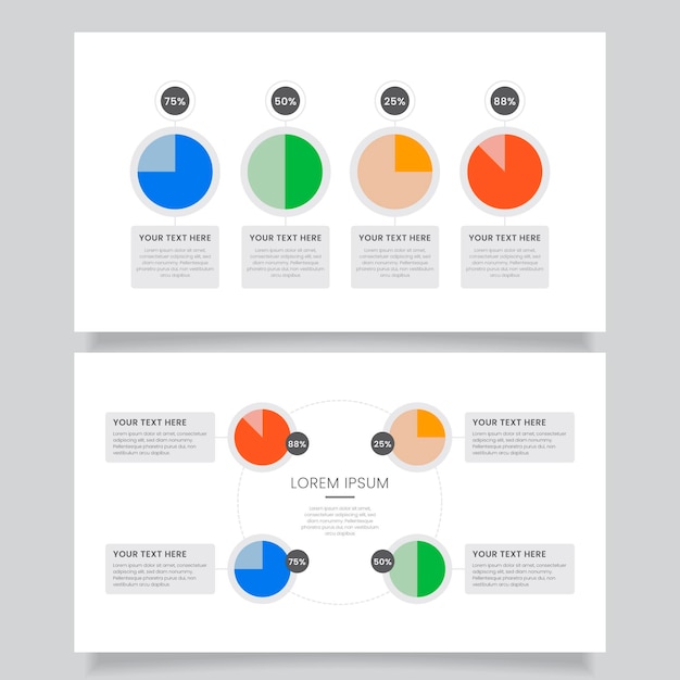 Free vector harvey ball diagrams infographic template