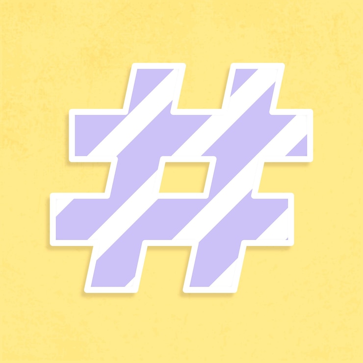 Free Vector hashtag font sticker graphic vector