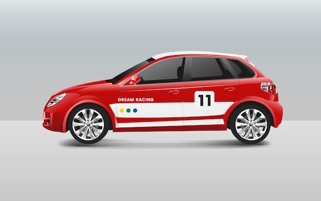 Hatchback race car design vector