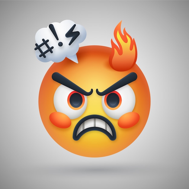 Free vector hate  emoji illustration