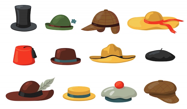 Free vector hats and caps set