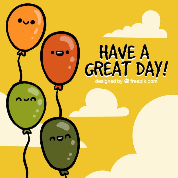 Free vector have a great day, greeting card