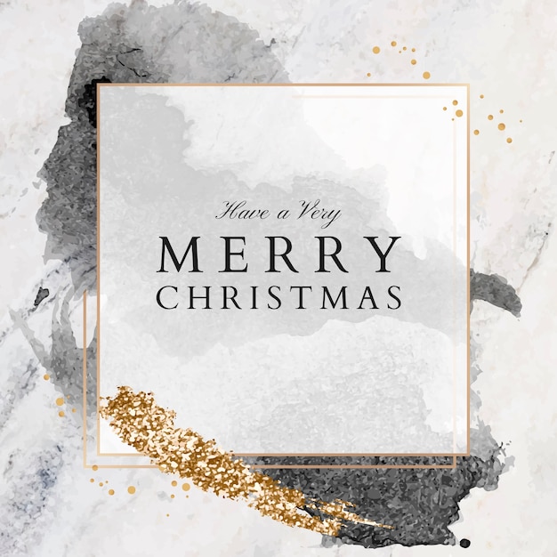 Имейте очень счастливую рождественскую открытку на мраморной поверхности, квадратный размер