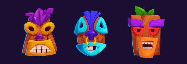 hawaiian totem tiki mask