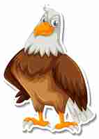 Free vector hawk bird animal cartoon sticker